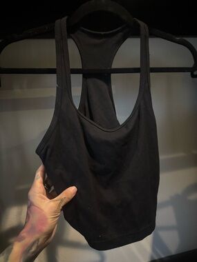 CRZ YOGA Black Racerback Crop Tank Top built in bra